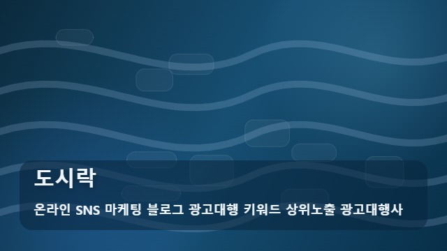 온라인 SNS 마케팅 블로그 광고대행 키워드 상위노출 광고대행사 도시락 도시락 단체 주문 전 필수 점격 리포트 대표 이미지