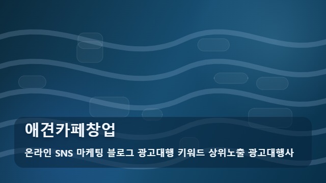 온라인 SNS 마케팅 블로그 광고대행 키워드 상위노출 광고대행사 애견카페창업 애견카페창업 트렌드 분석 전략 대표 이미지