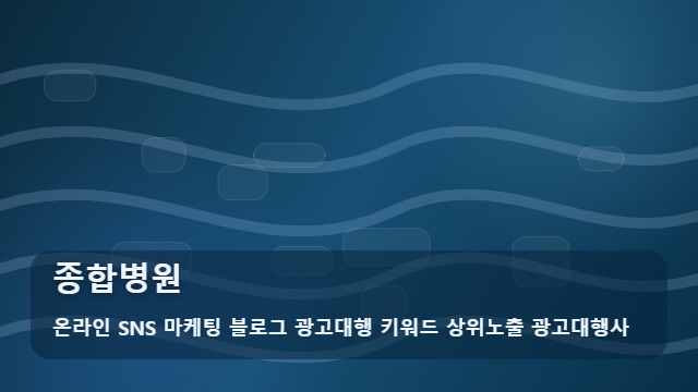 온라인 SNS 마케팅 블로그 광고대행 키워드 상위노출 광고대행사 종합병원 종합병원 선택 3원칙과 전략 대표 이미지