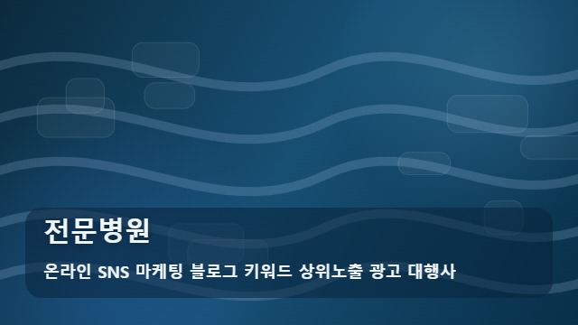 온라인 SNS 마케팅 블로그 키워드 상위노출 광고 대행사 전문병원 전문병원 실전 정리 대표 이미지