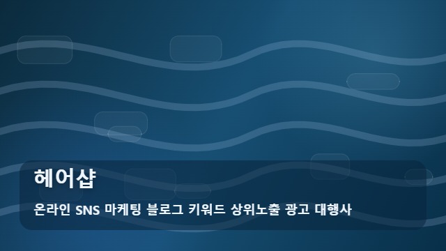 온라인 SNS 마케팅 블로그 키워드 상위노출 광고 대행사 헤어샵 헤어샵 예약 고민 해결, 전략 대표 이미지
