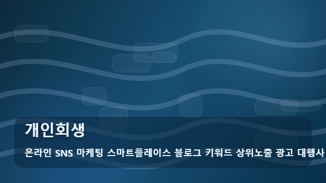 온라인 SNS 마케팅 스마트플레이스 블로그 키워드 상위노출 광고 대행사 개인회생 개인회생 준비부터 확인까지 대표 이미지