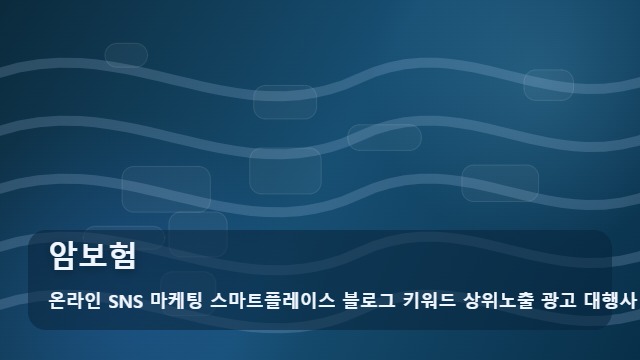 온라인 SNS 마케팅 스마트플레이스 블로그 키워드 상위노출 광고 대행사 암보험 암보험 홍보 고민인가요? 전략 가이드 대표 이미지